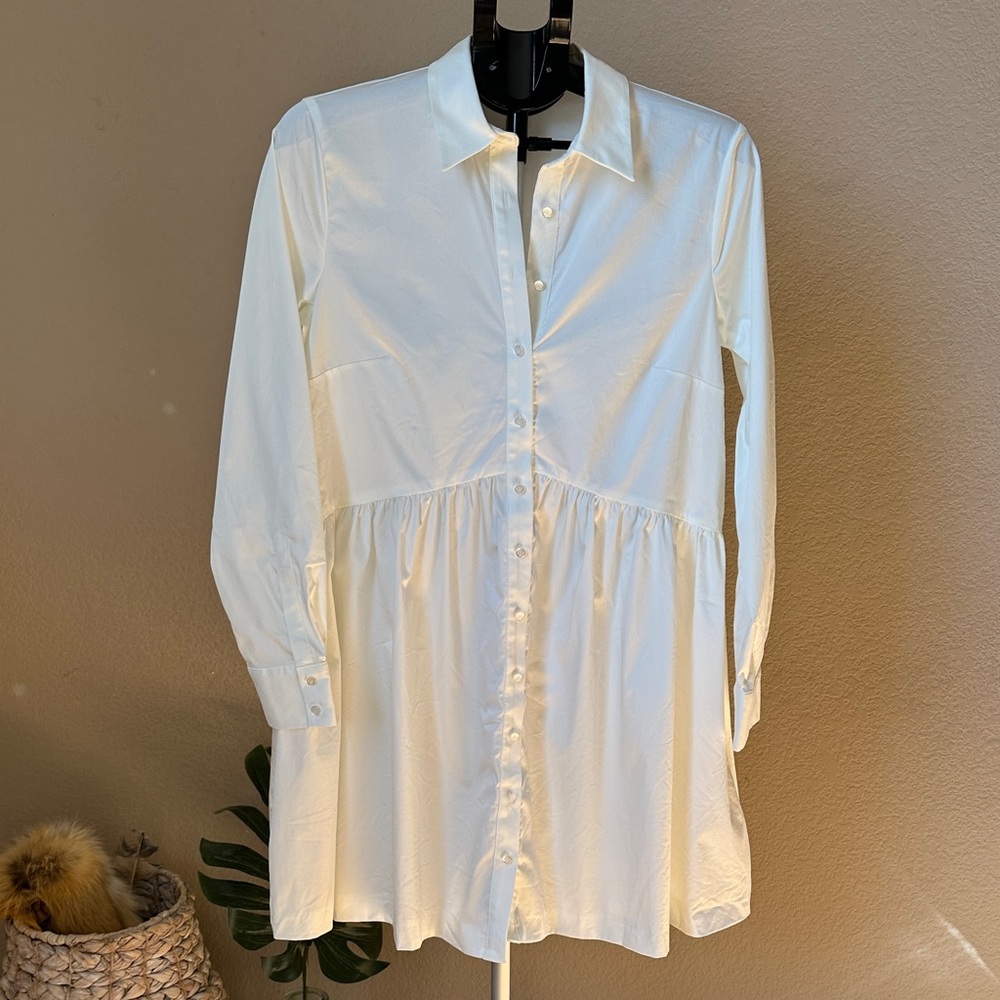 ANTONIO MELANI Cream Blouse with Light Blue Label
